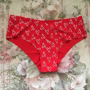 Victoria’s Secret Raw Cut Red Foil Heart Panty